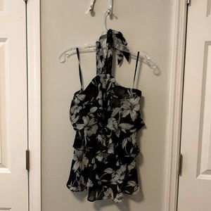 White House Black Market black and white halter top. Size XS.